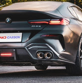 BMW 8 Series M850 840 (With M-Package Bumper) G14 G15 G16 2018 2019 2020 2021 2022 2023 2024 with Aftermarket Parts - V1 Style Rear Diffuser Pre-preg Carbon Fiber from TAKD Carbon